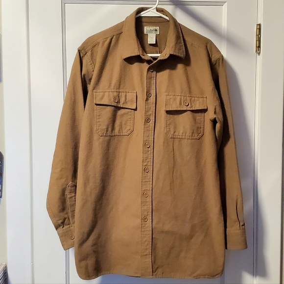 LL Bean brown button-up shirt - feels like Wool - thick material - Large Tall - Picture 1 of 4